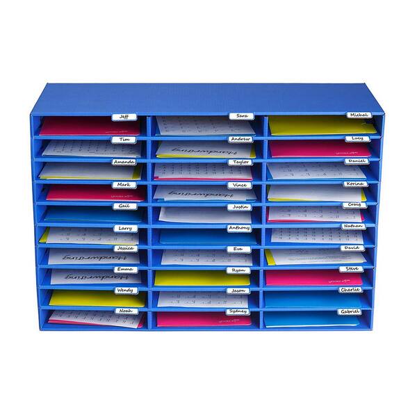 AdirOffice 30-Slot Blue Classroom File Organizer