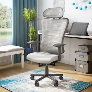 Indrie Gray Fabric Ergonomic Swivel Office Chair