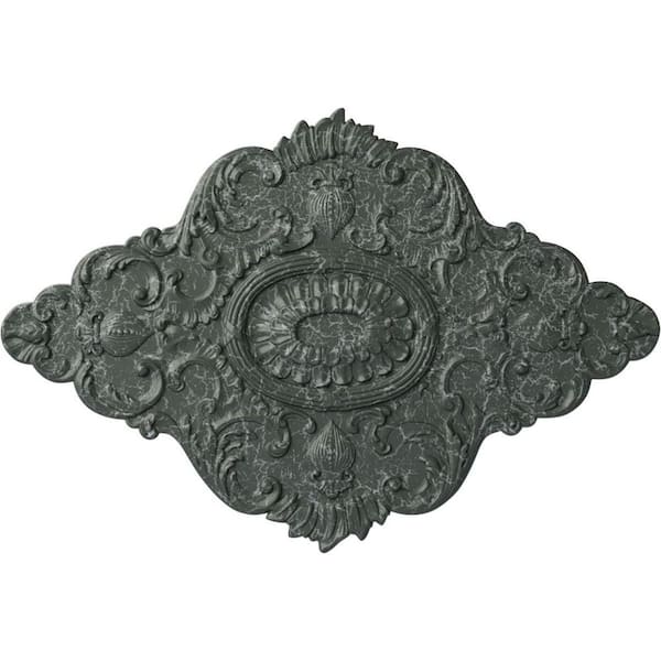 Ekena Millwork 42-3/4" W x 28 7/8" H x 1" Ashford Urethane Ceiling Medallion, Athenian Green Crackle