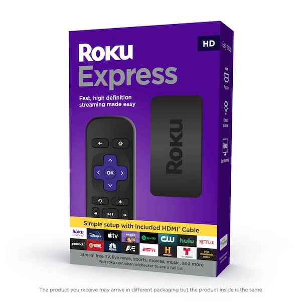 Roku Roku Express:HD Streaming Media Player with High Speed HDMI Cable and Simple Remote