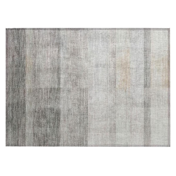 HomeRoots Taupe 2 ft. x 3 ft. Woven Solid Color Rectangle Indoor/Outdoor Area Rug