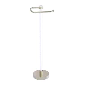Clearview Euro Style Free Standing Toilet Paper Holder with Dotted Accents in Polished Nickel