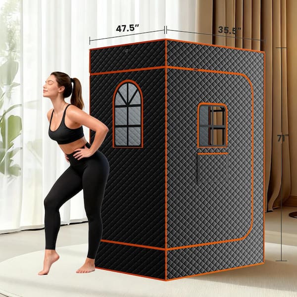 BOZTIY 2-Person Steam Sauna Box for Home with 2-Steamers and 2