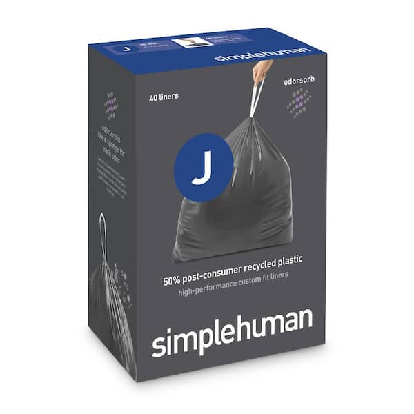 Code J, 40 Pack Custom Fit Liners, odorsorb, simplehuman