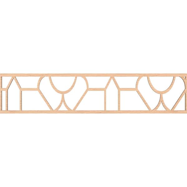 Ekena Millwork Whitechapel Fretwork 0.25 in. D x 46.75 in. W x 10 in. L Red Oak Wood Panel Moulding