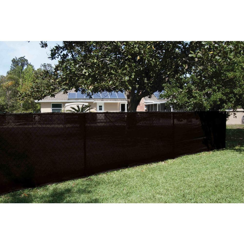 44 in. x 50 ft. Black Mesh Fabric Privacy Fence Screen with Integrated Butt