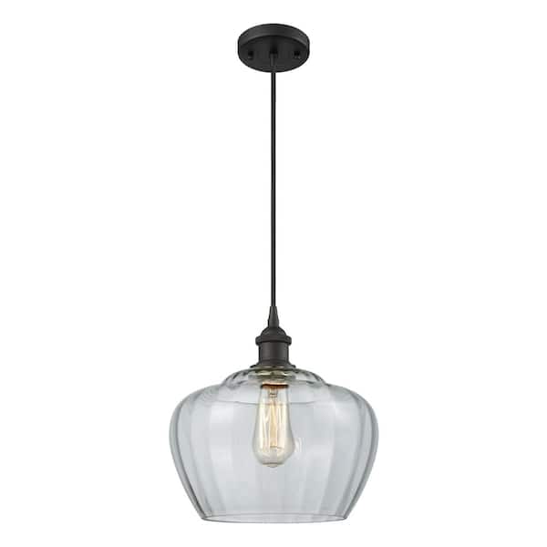 Fenton 1 Light Oil Rubbed Bronze Bowl Pendant Light with Clear Glass Shade