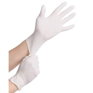 Large White Powder Free Standard Latex Glove (100-Count)