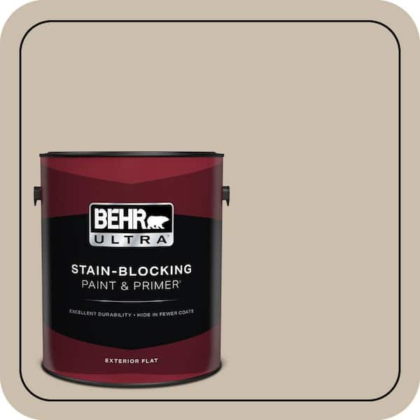 BEHR ULTRA 1 gal. Home Decorators Collection #HDC-AC-10 Bungalow Beige Flat Exterior Paint & Primer