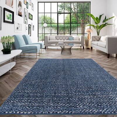Tessin Blue 8 ft. x 10 ft. Contemporary Area Rug