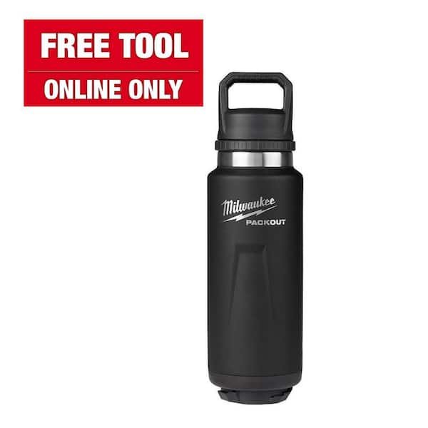 Milwaukee PACKOUT Black 36 oz. Insulated Bottle W/Chug Lid