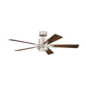 Lucian 52 in. Integrated LED Indoor Brushed Nickel Downrod Mount Ceiling Fan with Light Kit and Wall Control