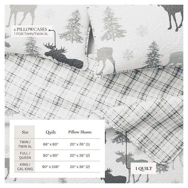 FRESHFOLDS Gray Moose Print Premium Nature Inspired Twin
