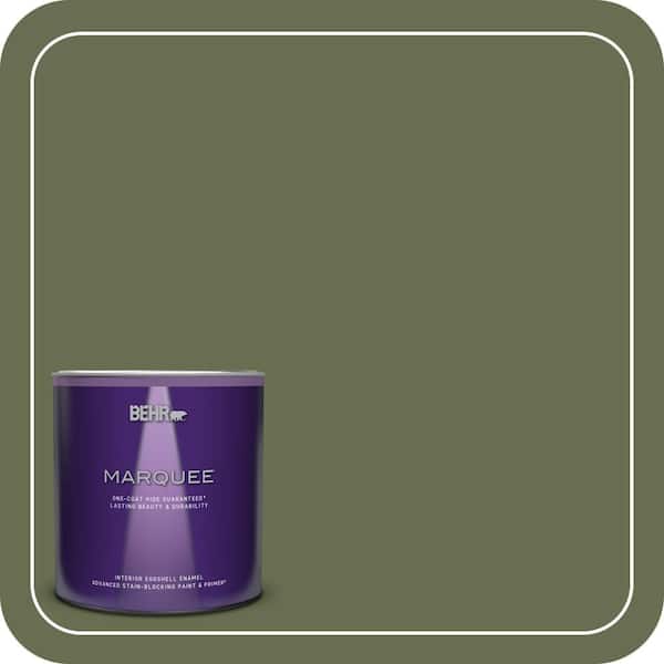 BEHR MARQUEE 1 qt. #S380-7 Global Green Eggshell Enamel Interior Paint & Primer