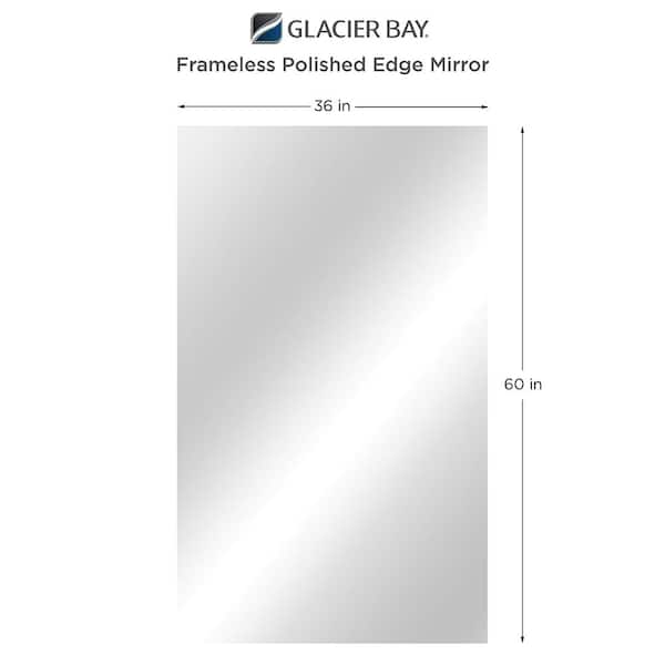 Glacier Bay 36 In W X 60 H, Frameless Polished Edge Wall Mirror 60 X 36