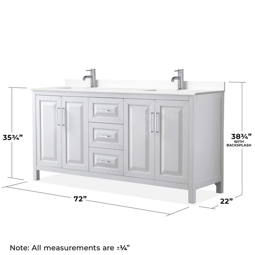 White Double Freestanding Bathroom Vanity with Marble Top