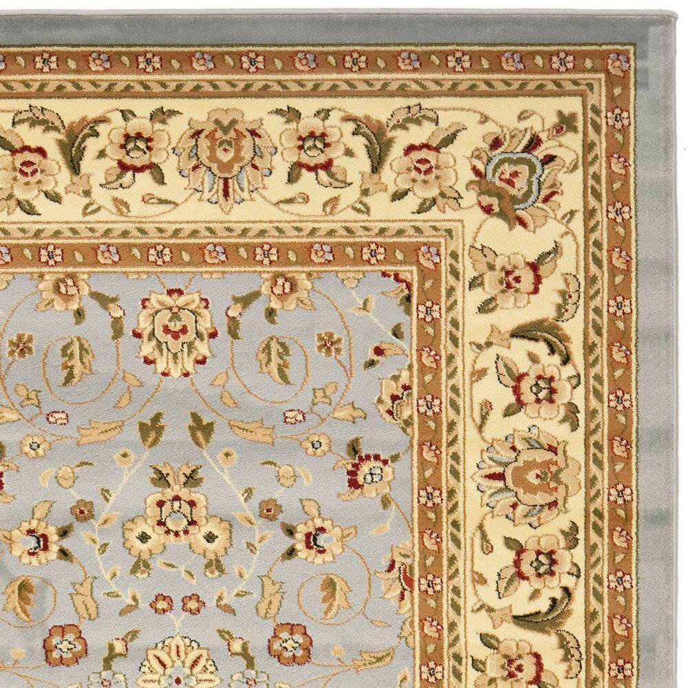 Lyndhurst Light Blue and Ivory Synthetic 10' x 14' Rectangular Area Rug