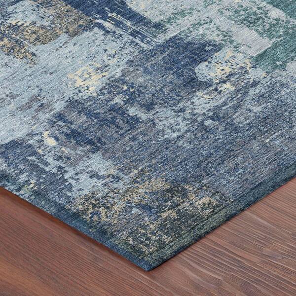 Chantille Machine Washable Indoor/Outdoor Abstract ACN2655 Navy 10 ft. x 14 ft. Area Rug