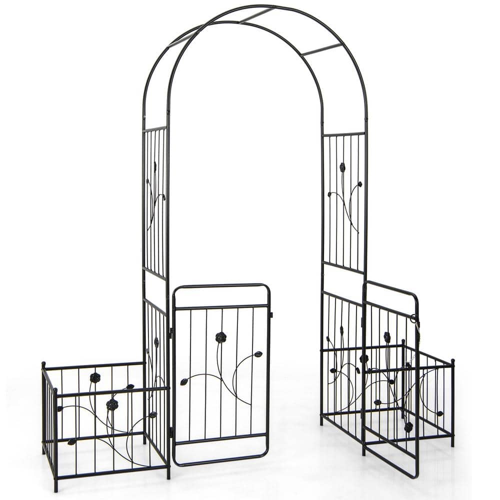 FORCLOVER 87 in. Garden Trellis with Lockable Gate Side