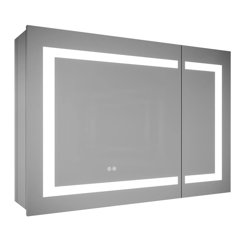 36 in. W x 30 in. H Large Rectangular Silver Aluminum Recessed/Surface Moun