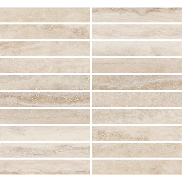 Daltile Calligo Almond 12 in. x 10 in. Glazed Ceramic Stacked Mosaic Tile (8.3 sq. ft./case)