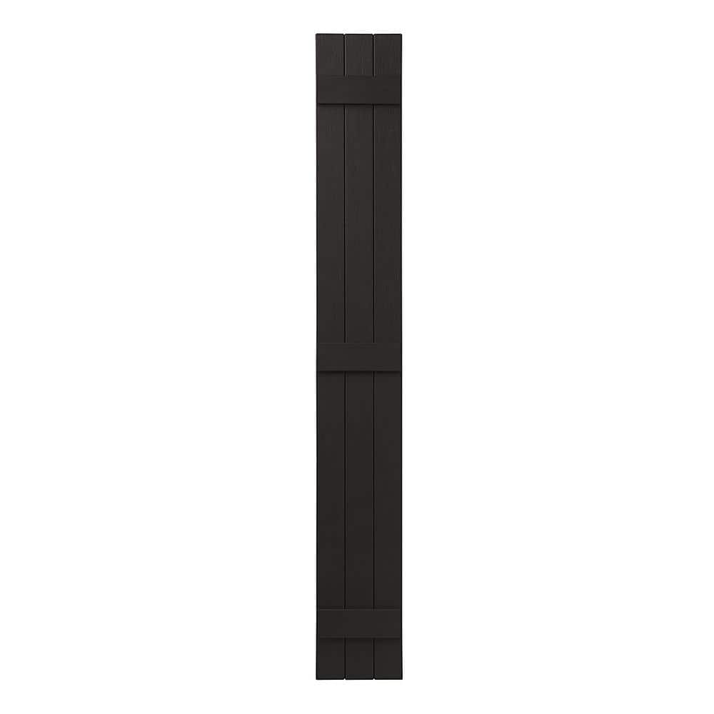 11 in. x 81 in. Polypropylene Plastic 3-Board Closed Board and Batten Shutters Pair in Peppercorn price history on PriceWatchPro