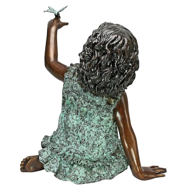 Design Toscano 22 in. H Butterfly Wonder Little Girl Cast