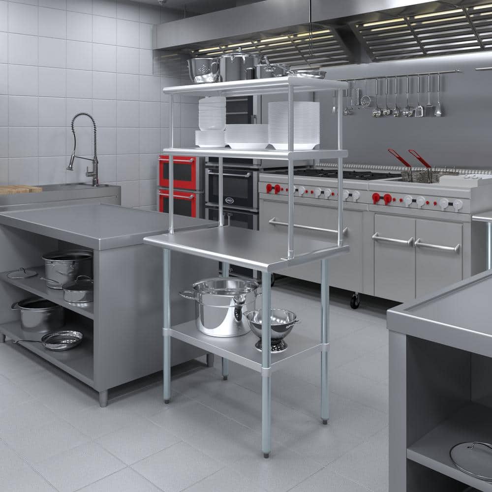 36" Stainless Steel Double-Tier Kitchen Overshelf