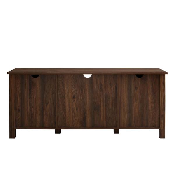 Walker Edison Furniture Company 58 in. Farmhouse Dark Walnut Wood