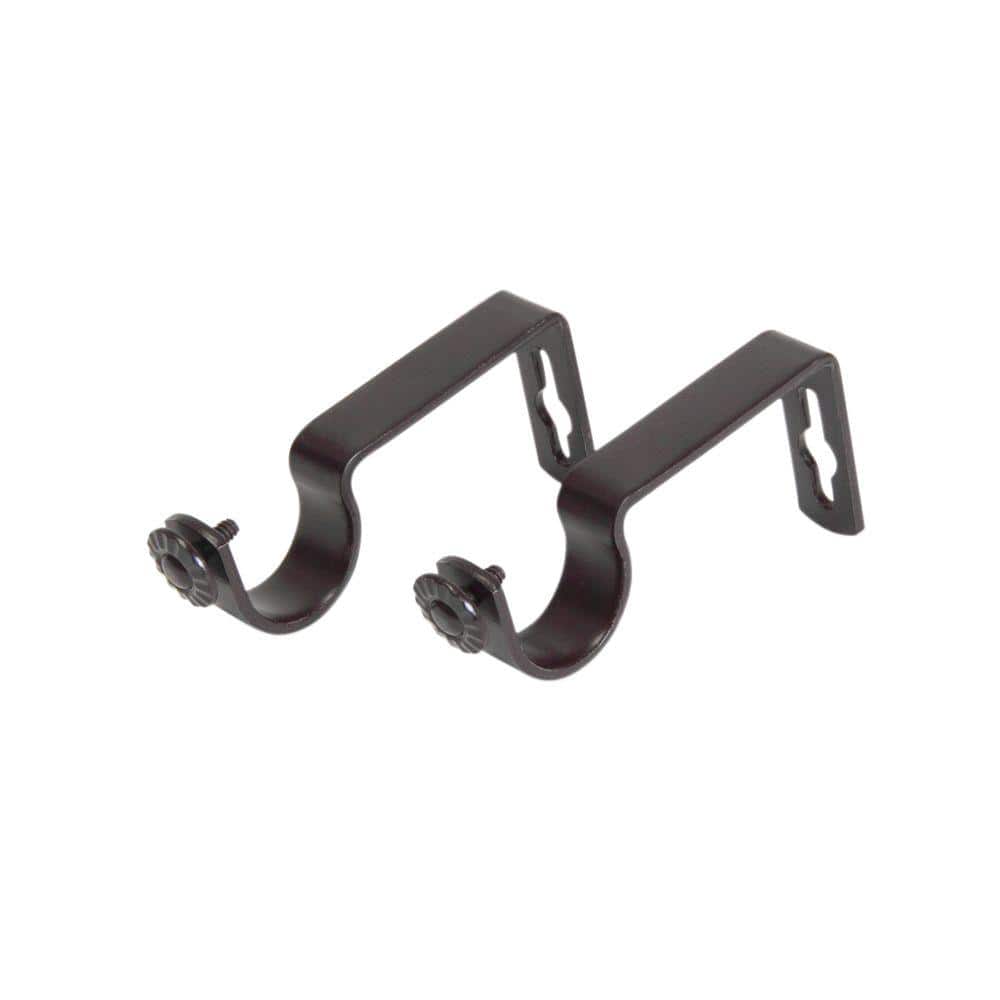 Rod Desyne Mahogany Steel Single 4 In Projection Curtain Rod Bracket   Rod Desyne Curtain Rod Brackets 1915 16 64 1000 