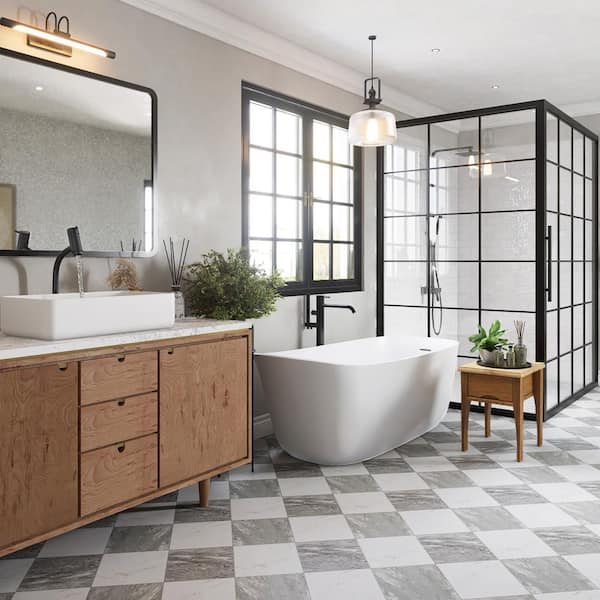 Marbilia Chess Bardiglio 17 in. x 17 in. Porcelain Floor and Wall Tile (14.77 sq. ft. /Case)
