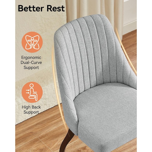 Susalt Gray Upholstered Parsons Dining Chairs Set of 2, Fabric