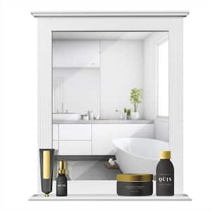 23 in. W x 27 in. H MDF Framed White Bathroom Vanity Mirror