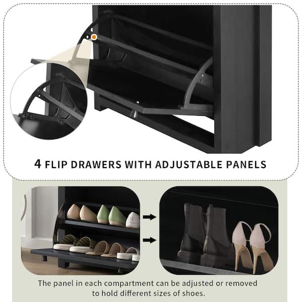 Black & Decker Hitch Cap 2-Door Storage Cabinet, 41-1/8W x 19-3/4D x  75-2/3H, Black Laminate Finish