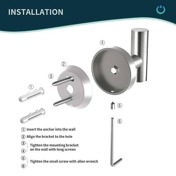 FORIOUS Bathroom Accessories Set 4-pack Towel Bar，Toilet Paper Holder  ，2Robe Hooks Zinc Alloy in Brushed Nickel HH19011BN4C - The Home Depot