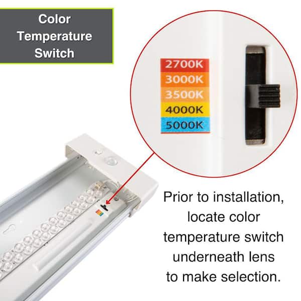Commercial Electric 1-Pack 4 ft. 4200 Lumens Integrated LED White