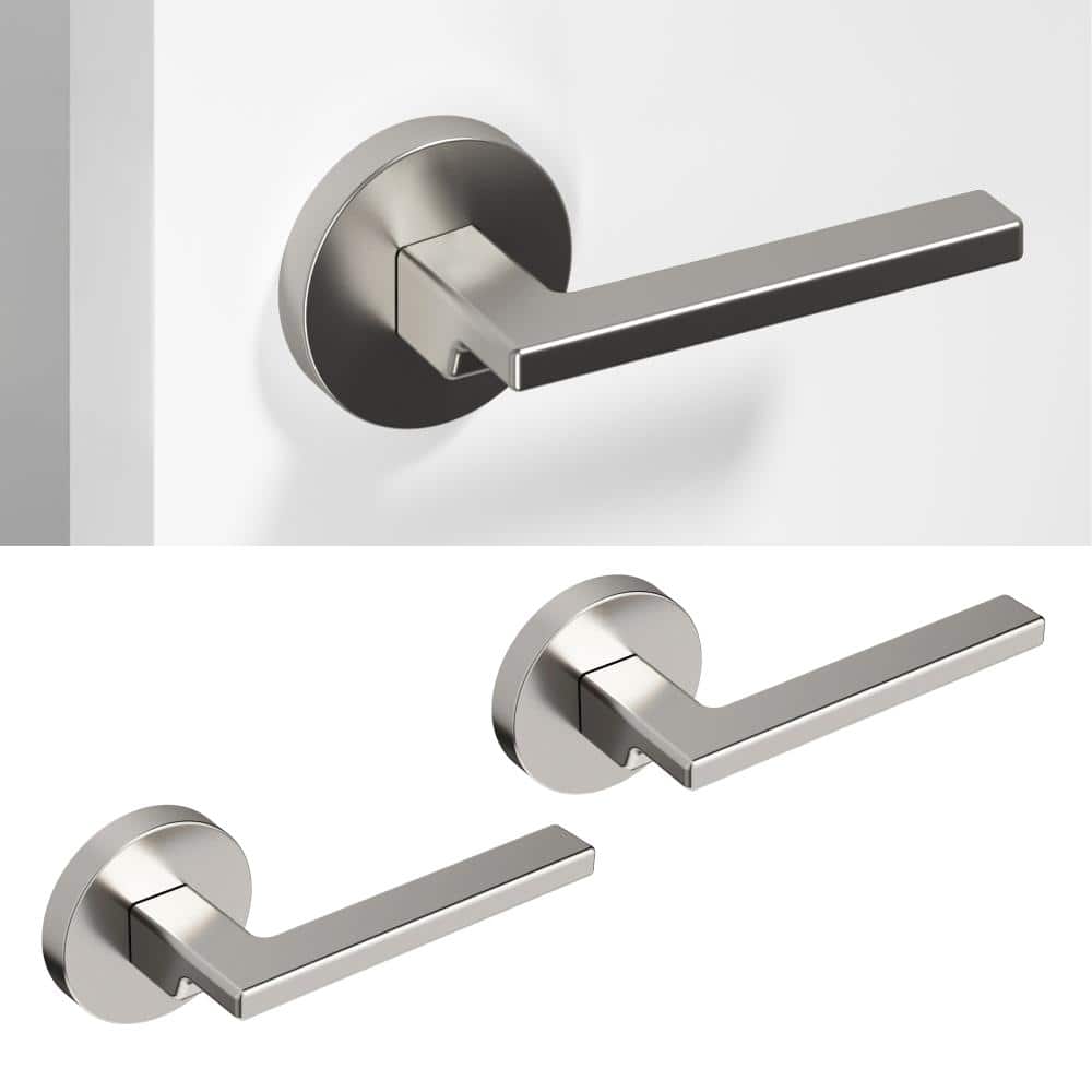 Okun Dune Metal Brushed Nickel Dummy Door Handle with Round