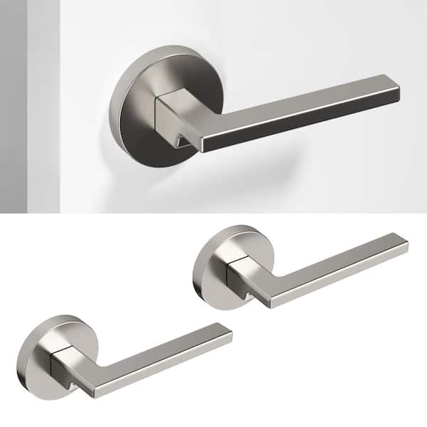 Okun Dune Metal Brushed Nickel Dummy Door Handle with Round