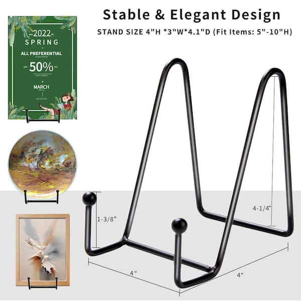 18 Pack Metal Plate Display Stands 4.5in Easel Picture Frame