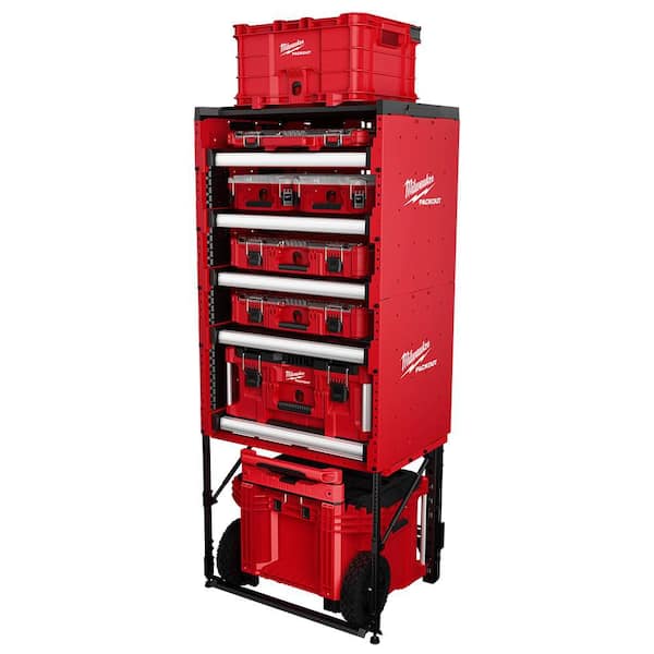 arr30　milwaukee ミルウォーキー PACKOUT Milwaukee PACKOUT Rack Kit with PACKOUT Tool Box Set (8-Piece) and