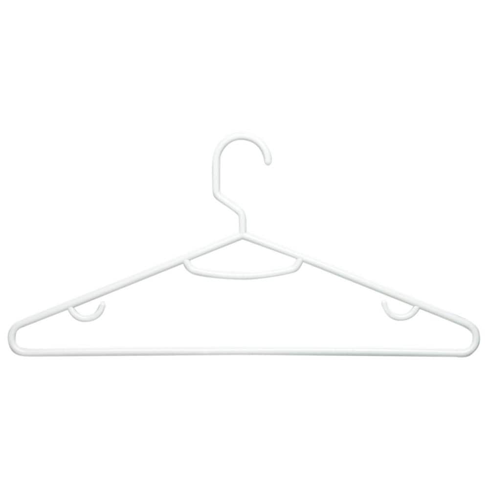 36pk Heavy Duty Plastic Clothes Hangers Bulk Large Strap Hooks | 20 30 50  100 Pack Available | Strong Plastic Hangers | Jacket Coat Hangers | Plastic
