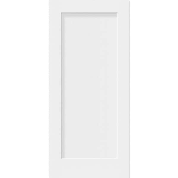 Legacy 32 in. x 80 in. Universal 1 Panel Shaker Unfinished White Fiberglass Front Door Slab
