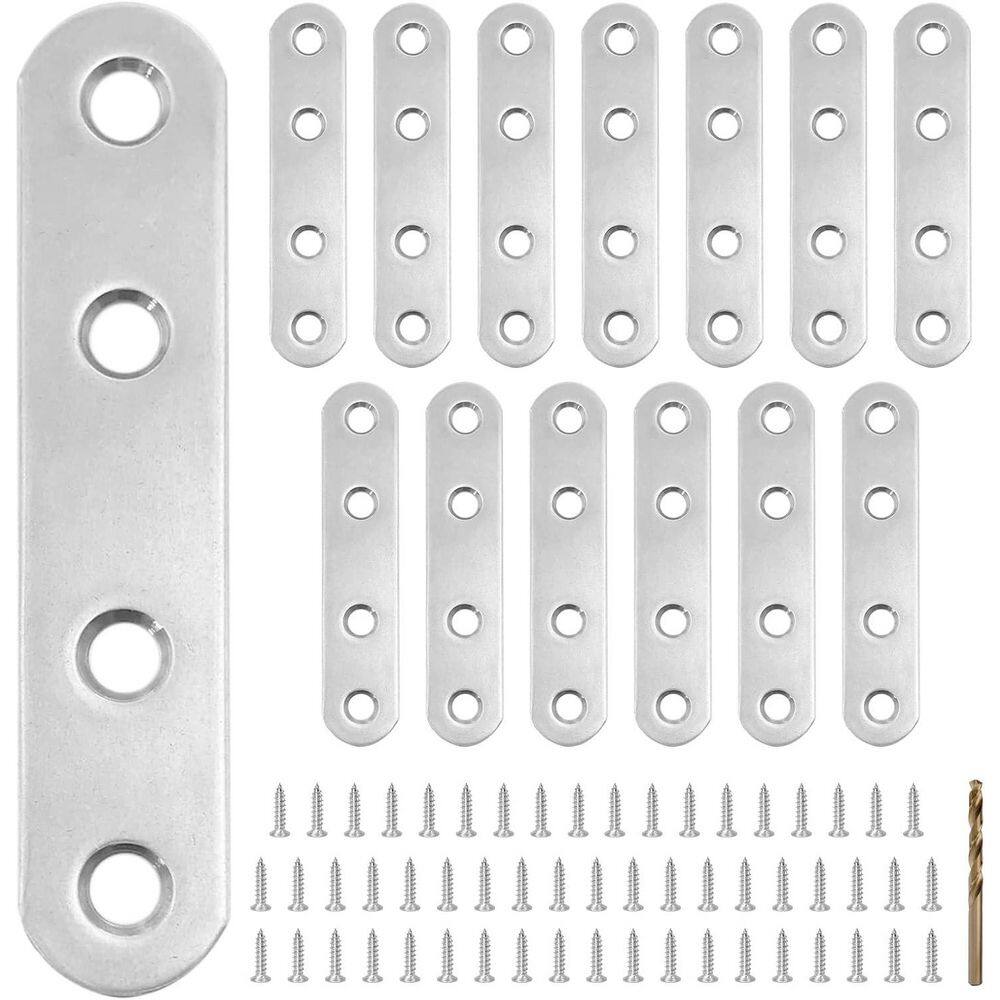 2.99 x 0.63 1.8-Guage Stainless Steel Bracket Nail Plate 14-Pack with 56 Screws for Wood Furniture price history on PriceWatchPro