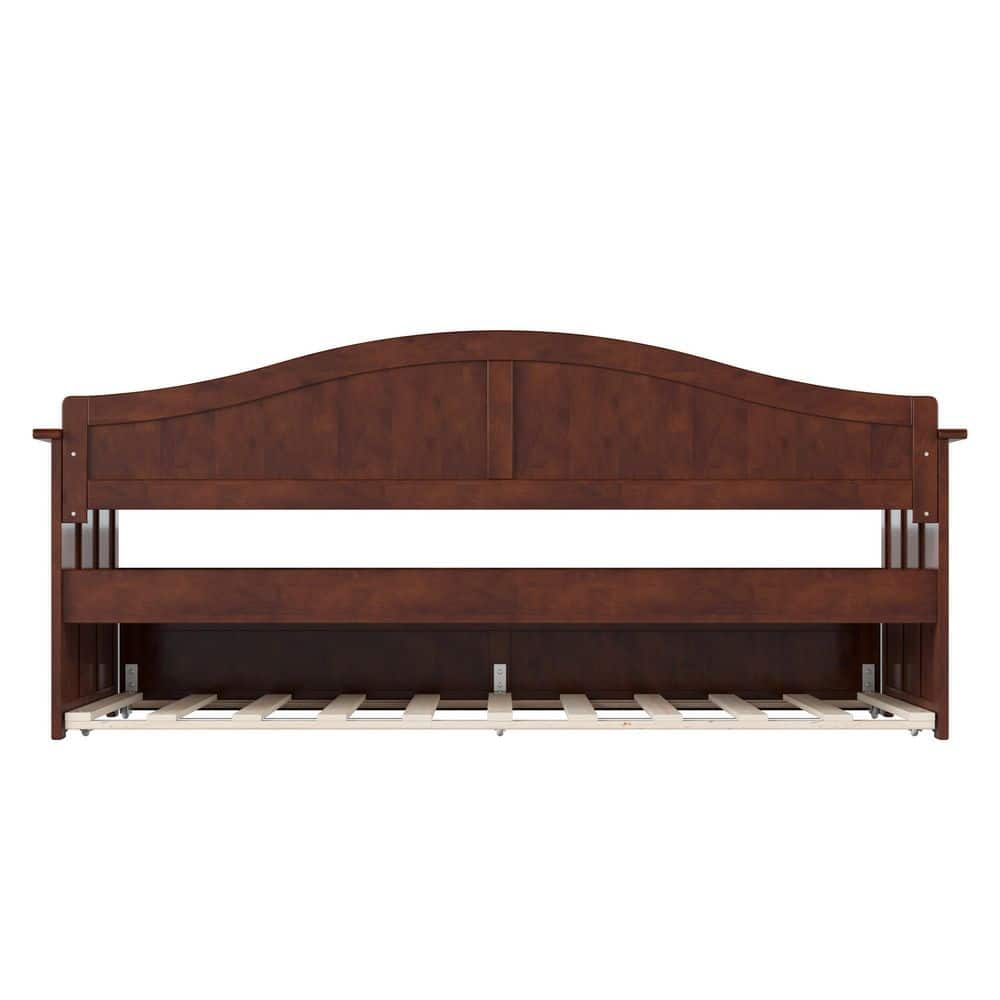 Nantucket Walnut Twin Wood Daybed with Trundle and Drawer