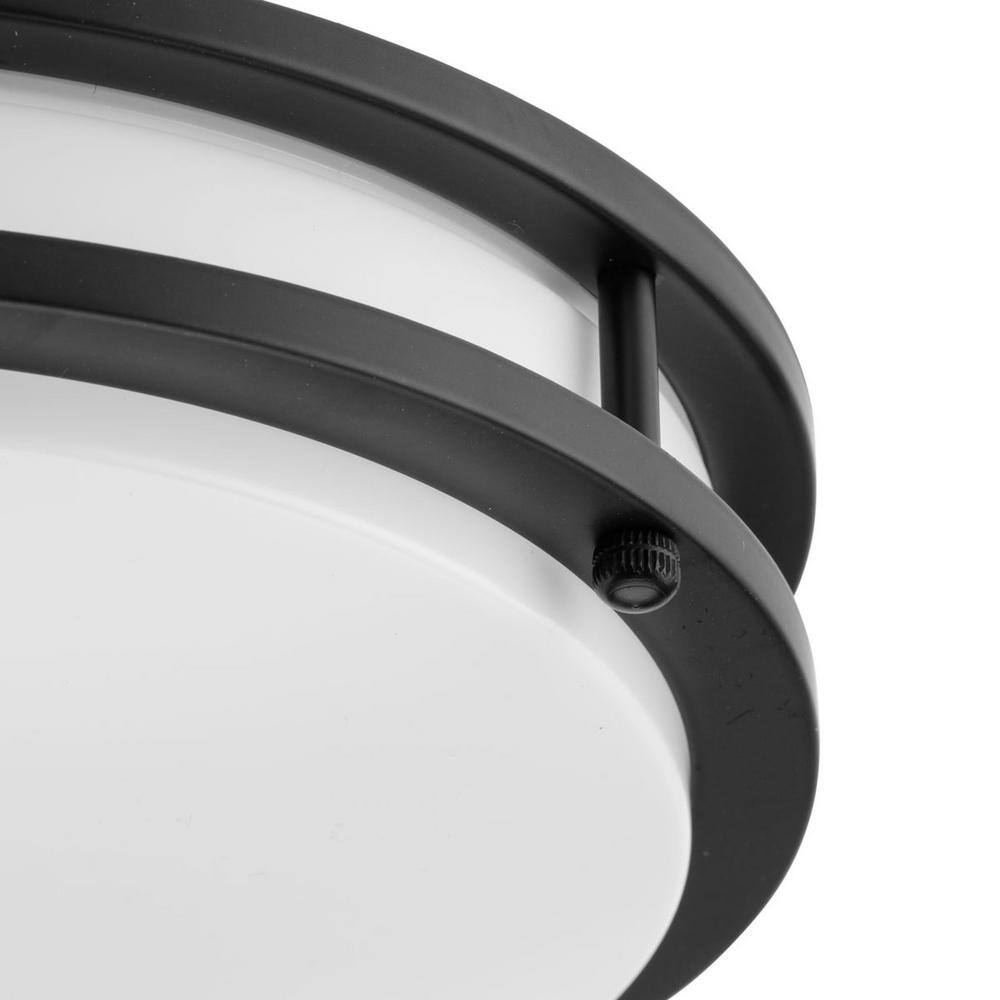 Abide Matte Black Glass and Nickel LED Flush Mount Light