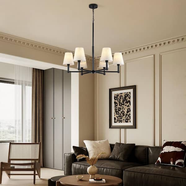 chandelier シェルフ Emeritpro 4-Light Black Cage Chandelier Pendant Light with Iron