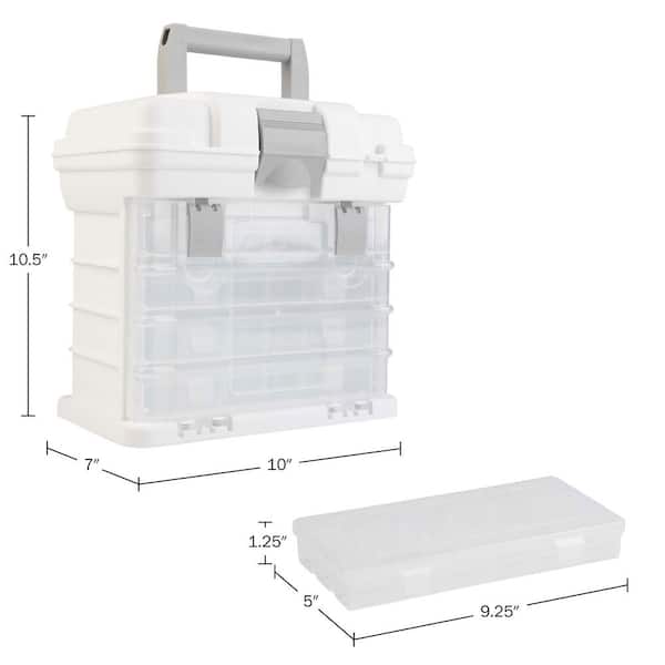 Stalwart 7 in. W - White Plastic 4 Drawer Tool Box for Hardware or Craft  Supplies - Portable Tool Box 75-TS2003 - The Home Depot