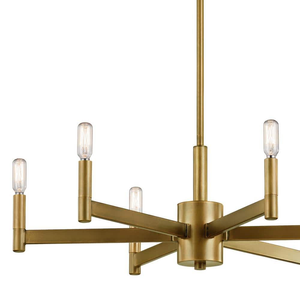 Sleek Modern 26" Black & Brass 6-Light Ambient Chandelier