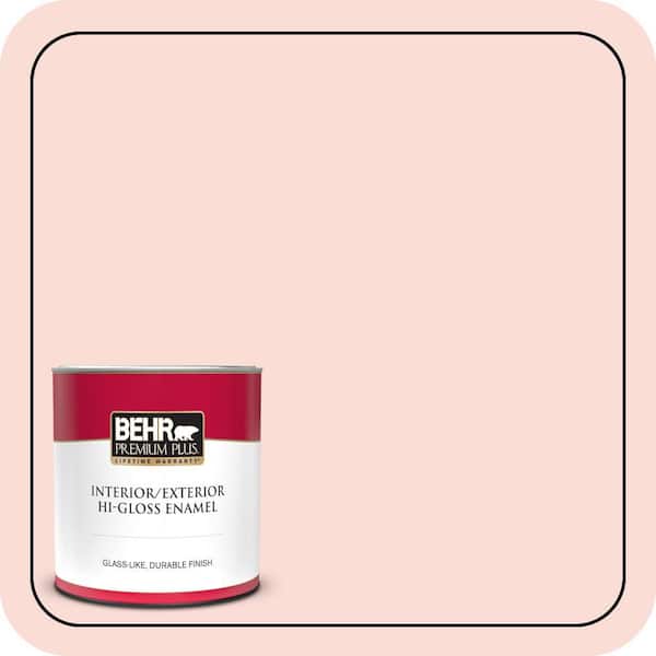 BEHR PREMIUM PLUS 1 qt. #170A-1 Pink Parfait Hi-Gloss Enamel Interior/Exterior Paint & Primer