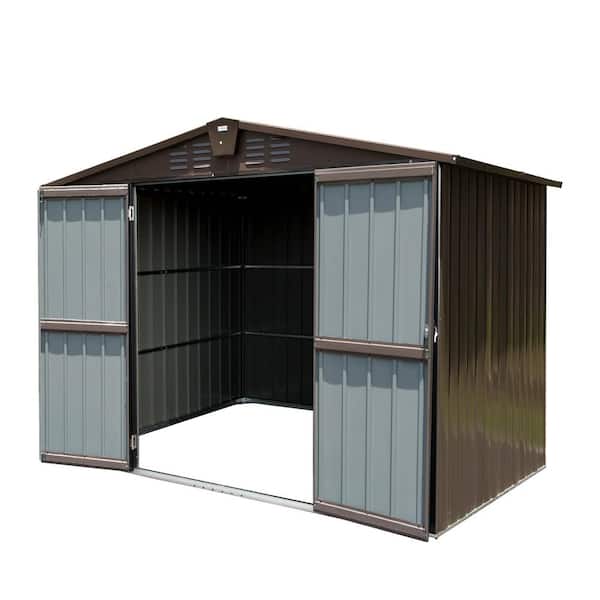 domi outdoor living 10 ft. W x 8 ft. D Metal Shed with Lockable Doors and Air Vents (45.9 sq. ft.)